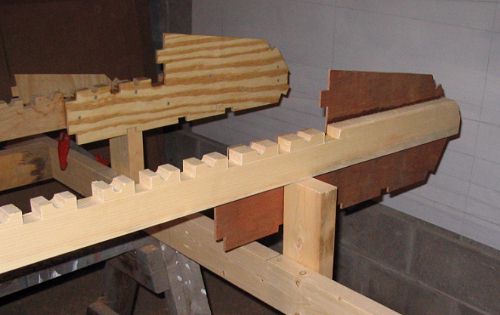 Frames resting on the uprights