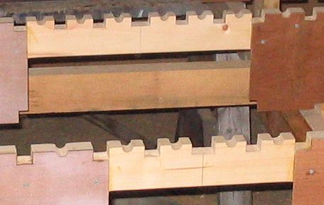 Centerlines drawn on frame beams