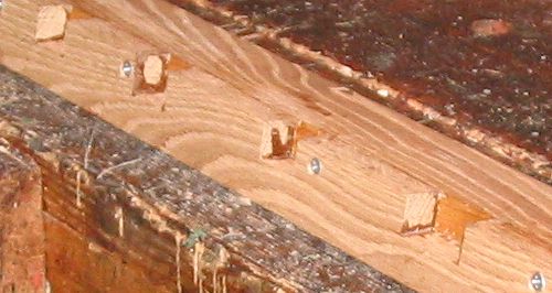 Batten notches in transom beam