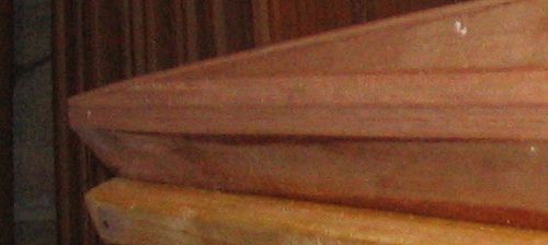 planed for sheer rub rail at transom